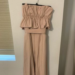 Linen jumpsuit with tie back
